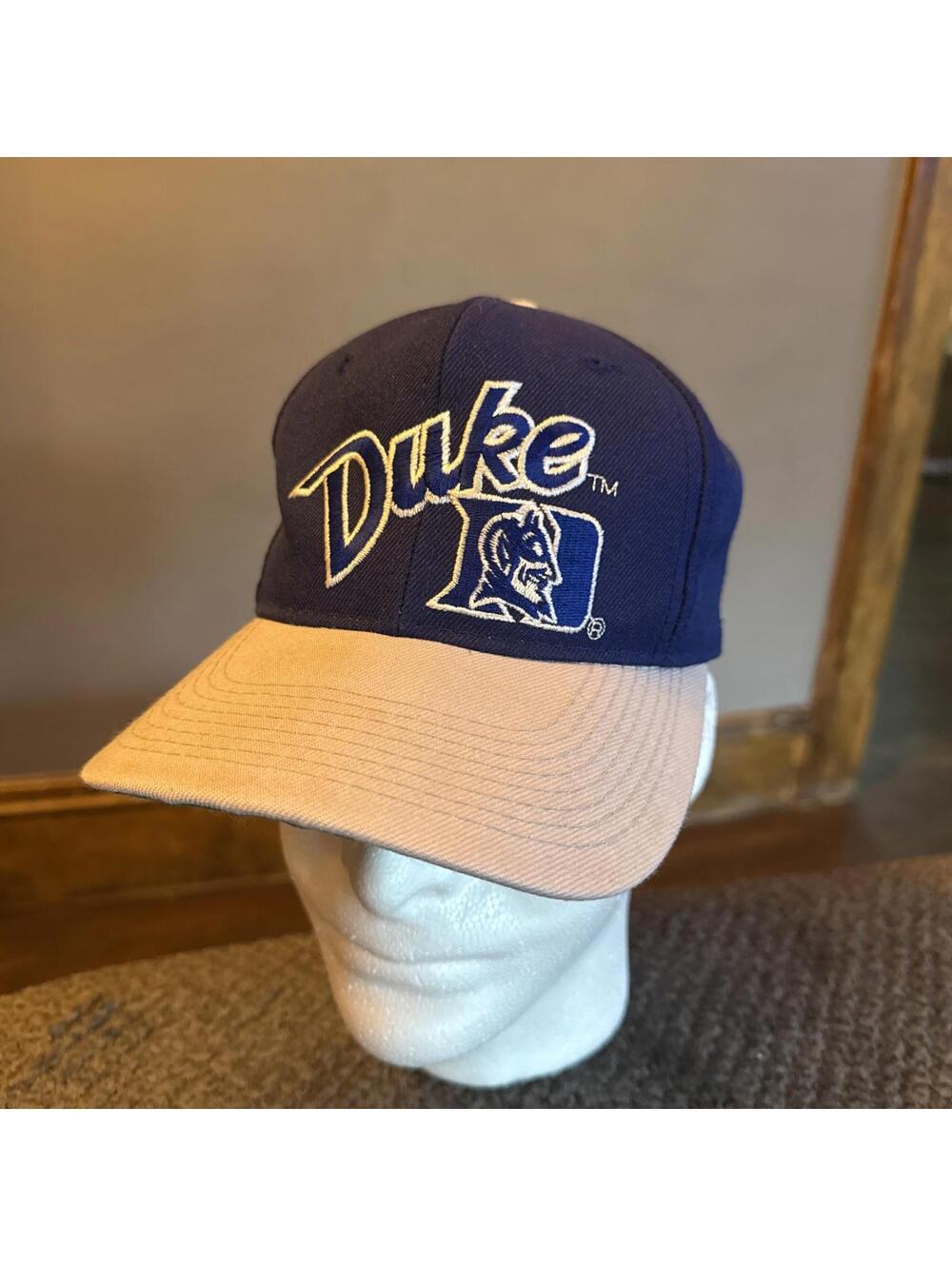 Vintage 90s Sports Specialties University Of Duke Fitted Hat 6 7/8 Wool Blend